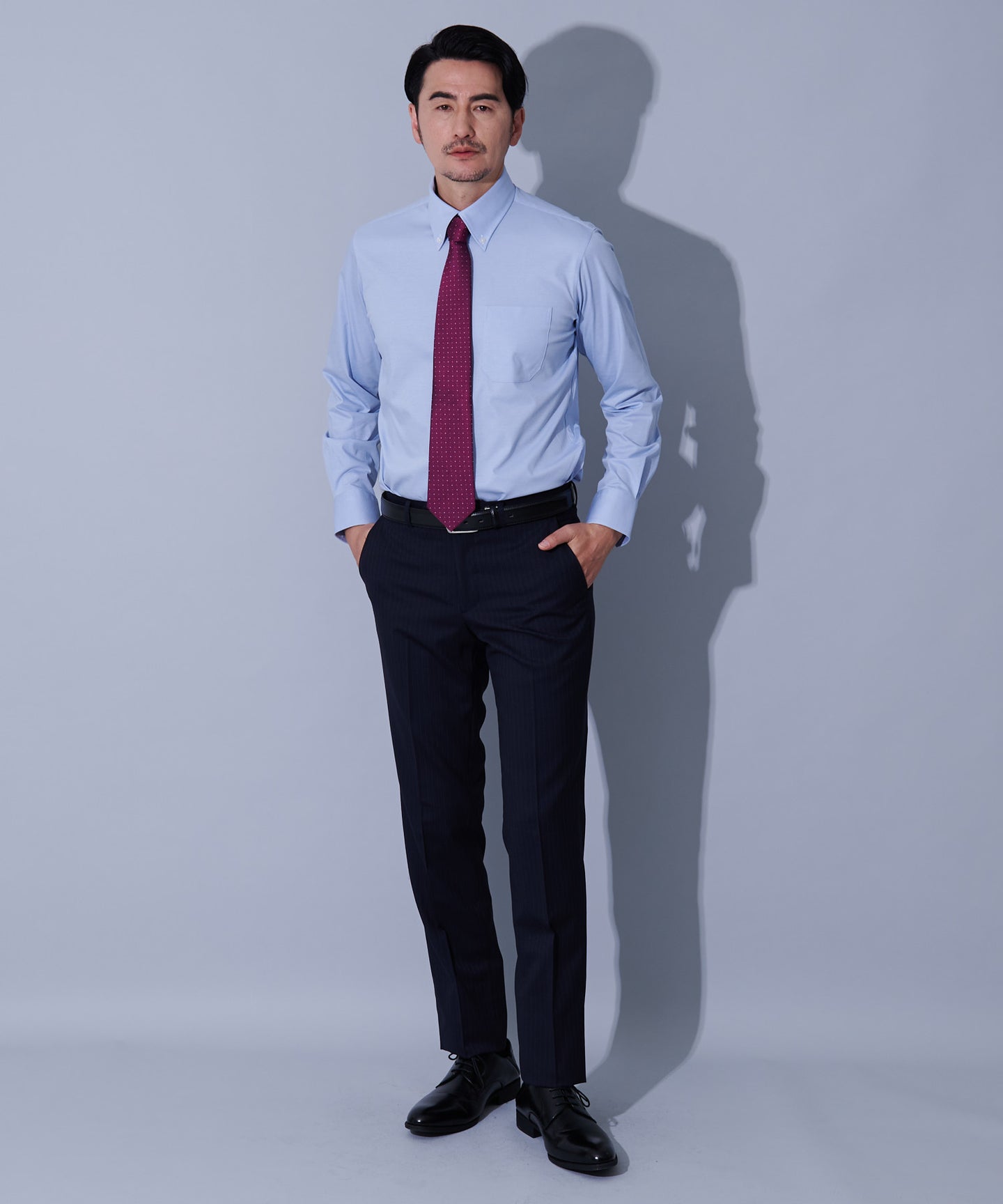 HIROKO KOSHINO シルク地柄ドットバーガンディネクタイ